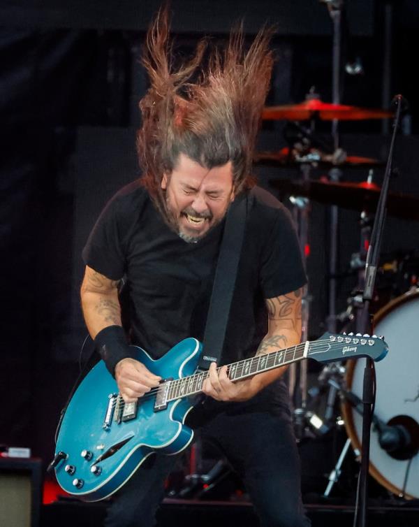 Dave Grohl performing at Fenway Park.