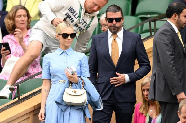 Jordyn Blum and Dave Grohl attend day two of the Wimbledon Tennis Champio<em></em>nships on July 2.