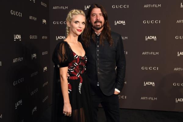 Jordyn Blum (L) and Dave Grohl attend 2018 LACMA Art + Film Gala.