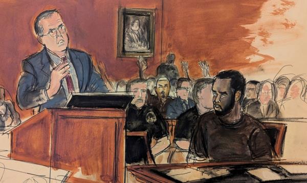 Sean Combs' courtroom sketch.