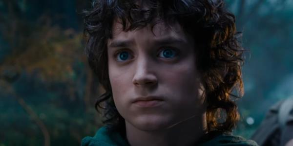 A still from The Lord of the Rings: The Fellowship of the Ring as Frodo leaves the Shire